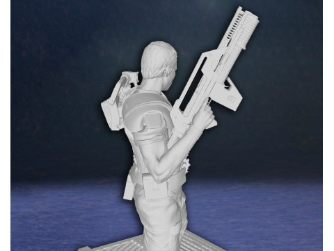 Alien Hudson Hicks Facehugger Ellen Ripley Newt Diorama Action Figures Custom 3D print model Modelo de Impressão 3D
