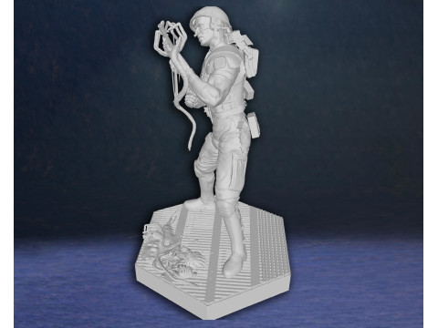Alien Hudson Hicks Facehugger Ellen Ripley Newt Diorama Action Figures Custom 3D print model Modelo de Impressão 3D