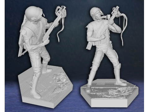 Alien Hudson Hicks Facehugger Ellen Ripley Newt Diorama Action Figures Custom 3D print model Modelo de Impressão 3D