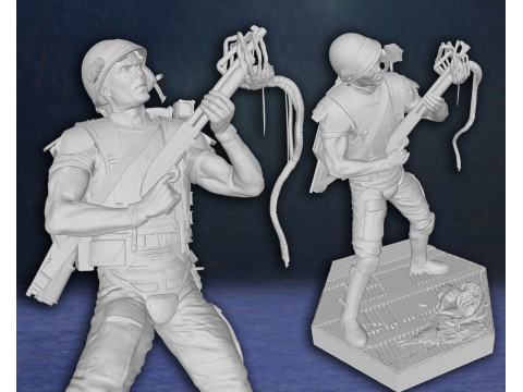 Alien Hudson Hicks Facehugger Ellen Ripley Newt Diorama Action Figures Custom 3D print model Modelo de Impressão 3D