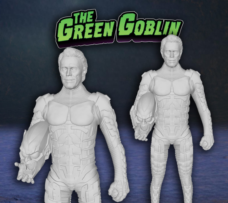 Green Goblin Willem Dafoe Spiderman Action Figures Custom 3D Print Model 3D Print Model .c4d .max .obj .3ds .fbx .stl .blend 