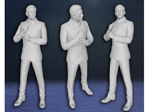 James Bond Daniel Craig Paloma Ana de Armas Action Figures Custom 3D Print Model 3D Baskı Modeli
