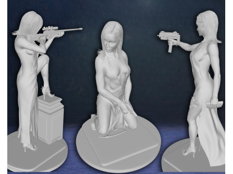 James Bond Daniel Craig Paloma Ana de Armas Action Figures Custom 3D Print Model 3D Baskı Modeli