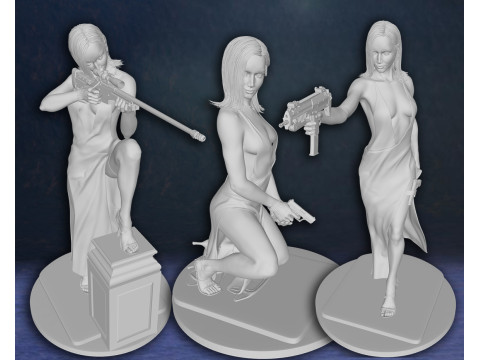 James Bond Daniel Craig Paloma Ana de Armas Action Figures Custom 3D Print Model 3D Baskı Modeli
