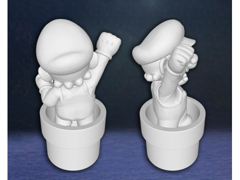 Super Mario Bros Family All Characters Action Figures Custom 3D Print Model 3D-Druckmodell