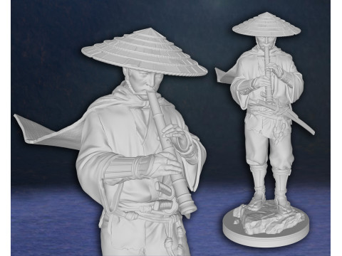 Ghost of Tsushima Ronin Ninja Playing Flute Action Figures Custom 3D Print Model 3D Print Model