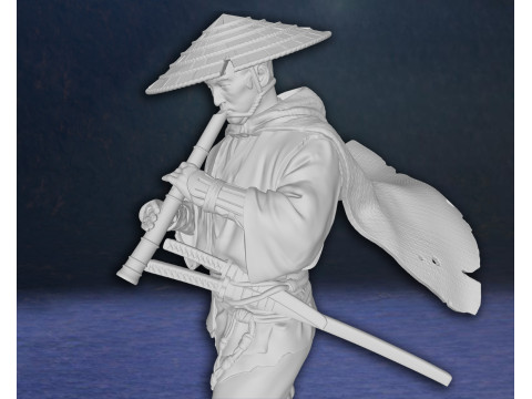 Ghost of Tsushima Ronin Ninja Playing Flute Action Figures Custom 3D Print Model Modelo de Impressão 3D
