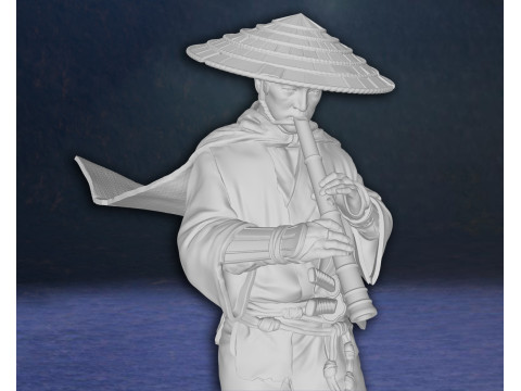 Ghost of Tsushima Ronin Ninja Playing Flute Action Figures Custom 3D Print Model Modelo de Impressão 3D