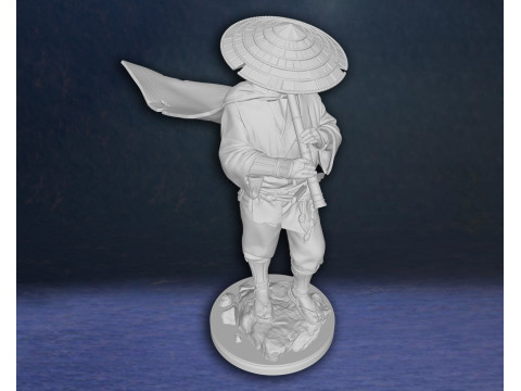 Ghost of Tsushima Ronin Ninja Playing Flute Action Figures Custom 3D Print Model Modelo de Impressão 3D