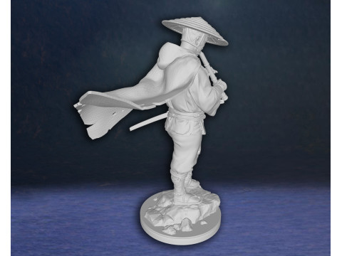 Ghost of Tsushima Ronin Ninja Playing Flute Action Figures Custom 3D Print Model Modelo de Impressão 3D