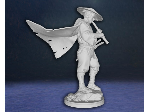 Ghost of Tsushima Ronin Ninja Playing Flute Action Figures Custom 3D Print Model Modelo de Impressão 3D