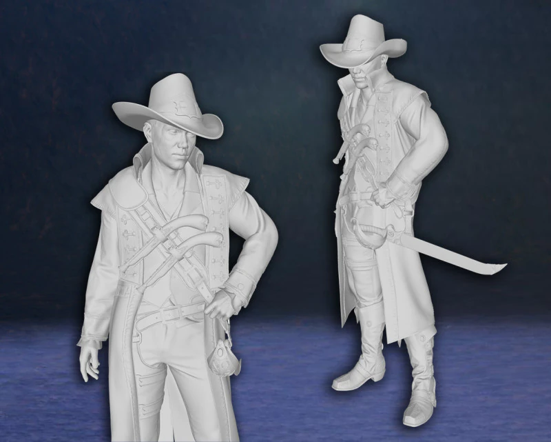 Figurines d'action Pirates, mod&egrave;le d'impression 3D personnalis&eacute; Modèles 3D en vedette .c4d .max .obj .3ds .fbx .stl .blend 