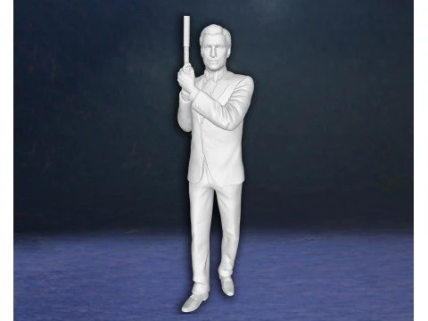 Modelo de impress&atilde;o 3D personalizado de figuras de a&ccedil;&atilde;o de James Bond Pierce Brosnan Modelo de Impressão 3D