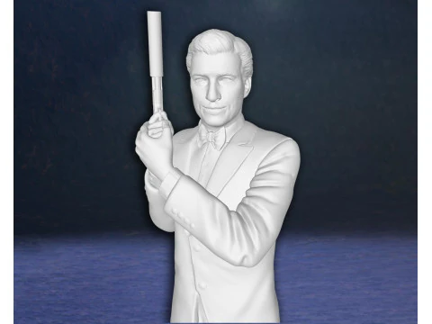 Modelo de impress&atilde;o 3D personalizado de figuras de a&ccedil;&atilde;o de James Bond Pierce Brosnan Modelo de Impressão 3D