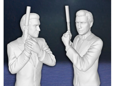 Modelo de impress&atilde;o 3D personalizado de figuras de a&ccedil;&atilde;o de James Bond Pierce Brosnan Modelo de Impressão 3D