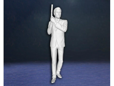 Modelo de impress&atilde;o 3D personalizado de figuras de a&ccedil;&atilde;o de James Bond Pierce Brosnan Modelo de Impressão 3D