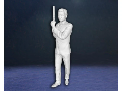 Modelo de impress&atilde;o 3D personalizado de figuras de a&ccedil;&atilde;o de James Bond Pierce Brosnan Modelo de Impressão 3D