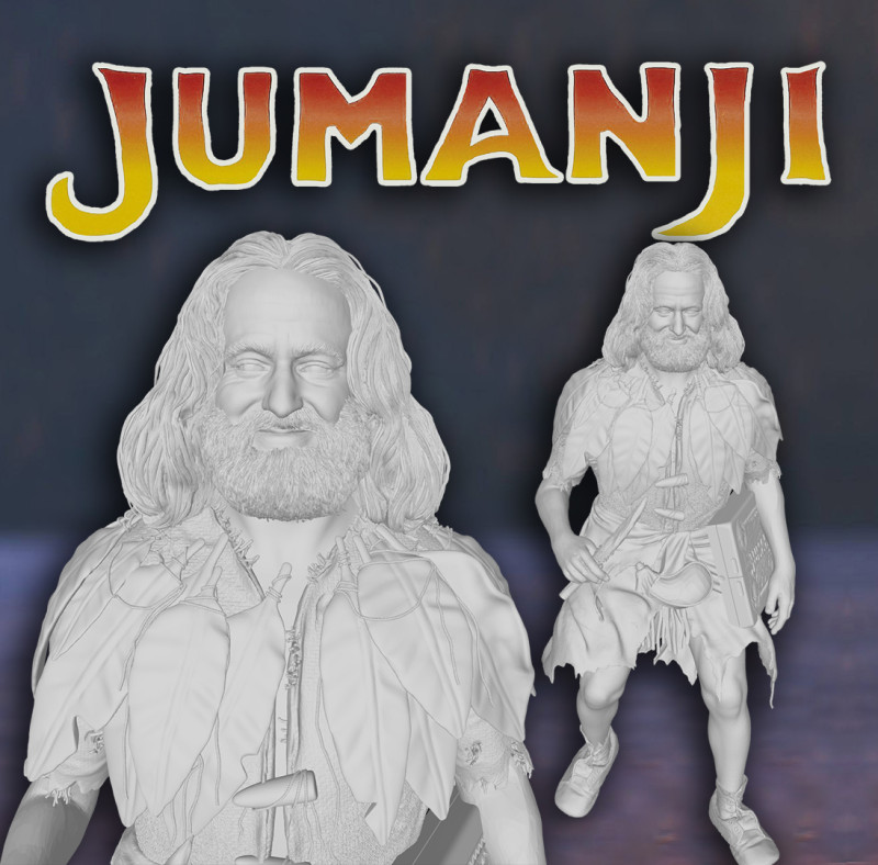 Jumanji Alan Parrish Robin Williams Smolder Bravestone Dwayne Johnson King Legend Super Hero STL Fil 3D-Druckmodell .c4d .max .obj .3ds .fbx .stl .blend 