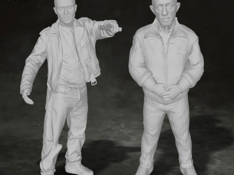 Breaking Bad Mike and Jesse Pinkman Action Figures Custom 3D Print Model 3D Print Model