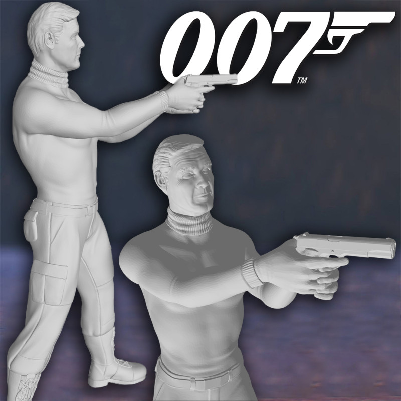 James Bond Roger Moore Action Figures Custom 3D Print Model 3D-printmodel .c4d .max .obj .3ds .fbx .stl .blend 
