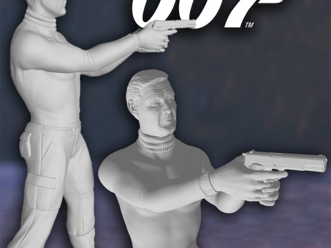 James Bond Roger Moore Action Figures Custom 3D Print Model 3D Print Model