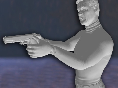James Bond Roger Moore Action Figures Custom 3D Print Model 3D-printmodel