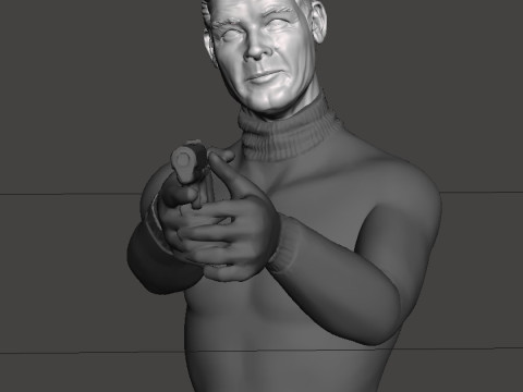 James Bond Roger Moore Action Figures Custom 3D Print Model 3D-printmodel