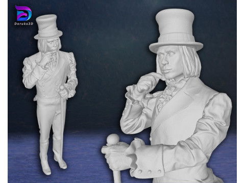Willy Wonka Johnny Depp Charlies Chocolate Factory 3D Print Model 3D प्रिंट मॉडल