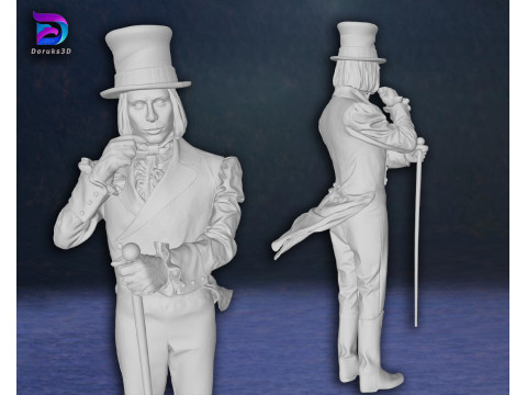 Willy Wonka Johnny Depp Charlies Chocolate Factory 3D Print Model 3D प्रिंट मॉडल