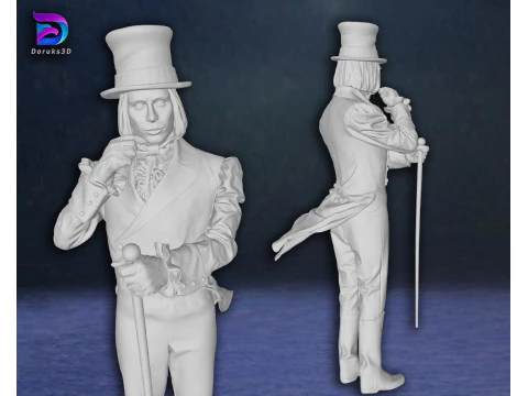 Willy Wonka Johnny Depp Charlies Chocolate Factory 3D Print Model 3D Print Model