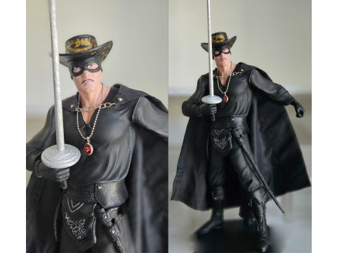 Zorro Antonio Banderas Action Figures Custom 3D Print Model Modelo de Impressão 3D