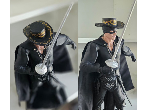Zorro Antonio Banderas Action Figures Custom 3D Print Model 3D 프린트 모델
