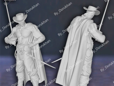 Zorro Antonio Banderas Action Figures Custom 3D Print Model 3D Print Model
