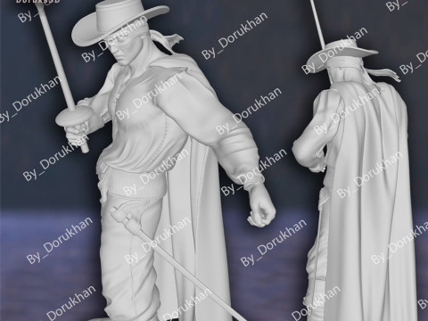 Zorro Antonio Banderas Action Figures Custom 3D Print Model 3D 프린트 모델