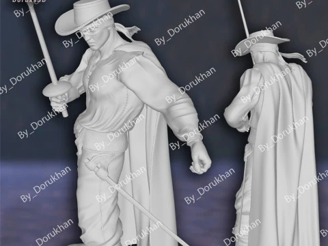 Zorro Antonio Banderas Action Figures Custom 3D Print Model 3D Print Model