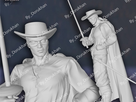 Zorro Antonio Banderas Action Figures Custom 3D Print Model 3D 프린트 모델