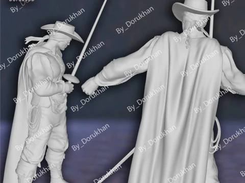 Zorro Antonio Banderas Action Figures Custom 3D Print Model 3D Print Model