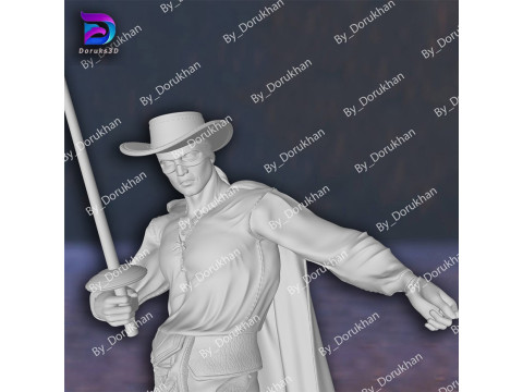 Zorro Antonio Banderas Action Figures Custom 3D Print Model 3D 프린트 모델