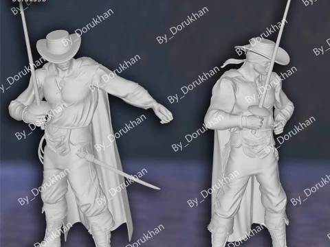 Zorro Antonio Banderas Action Figures Custom 3D Print Model 3D Print Model