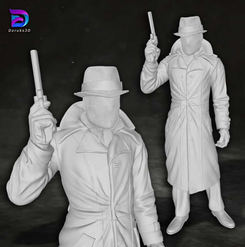 Rorschach Watchmen Action Figures Custom 3D Print Model 3D 打印模型 .c4d .max .obj .3ds .fbx .stl .blend 
