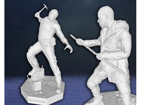 Morgan and Tyreese Walking Dead Figures 3D Print Model Modelo de impresión 3D