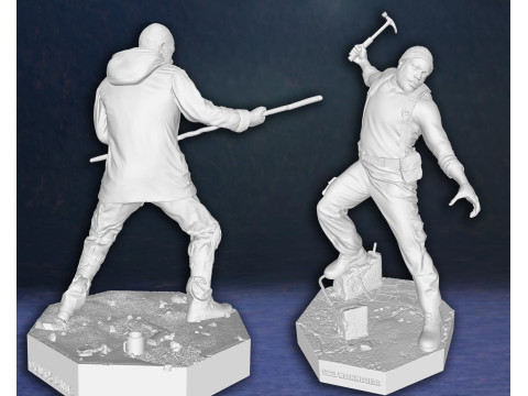 Morgan and Tyreese Walking Dead Figures 3D Print Model Modelo de impresión 3D