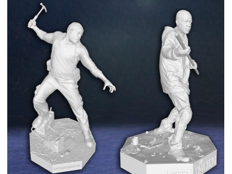 Morgan and Tyreese Walking Dead Figures 3D Print Model Modelo de impresión 3D