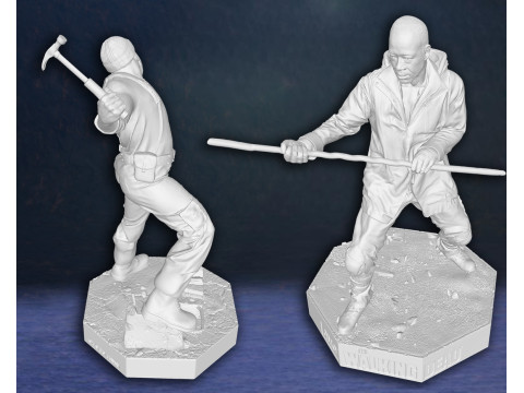 Morgan and Tyreese Walking Dead Figures 3D Print Model Modelo de impresión 3D