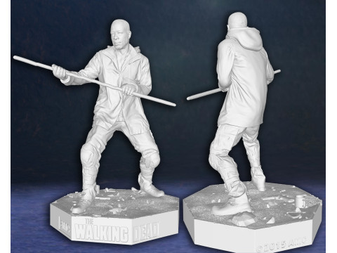 Morgan and Tyreese Walking Dead Figures 3D Print Model Modelo de impresión 3D