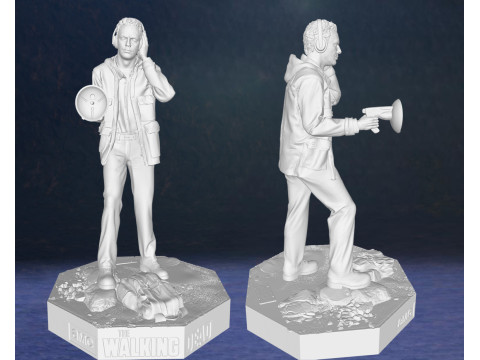Sasha and Aaron Walking Dead Figures 3D Print Model 3D 프린트 모델