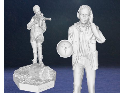 Sasha and Aaron Walking Dead Figures 3D Print Model 3D 프린트 모델