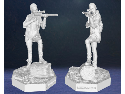 Sasha and Aaron Walking Dead Figures 3D Print Model 3D 프린트 모델
