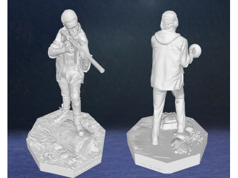 Sasha and Aaron Walking Dead Figures 3D Print Model 3D 프린트 모델