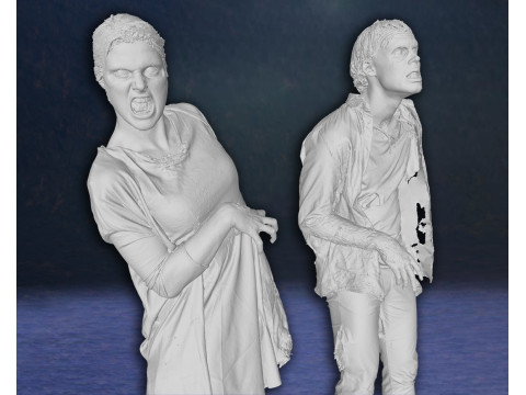 Zombie Walking Dead Last of Us Figures 3D Print Model Model Cetak 3D